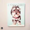 Pop art of adorable small dog on canvas