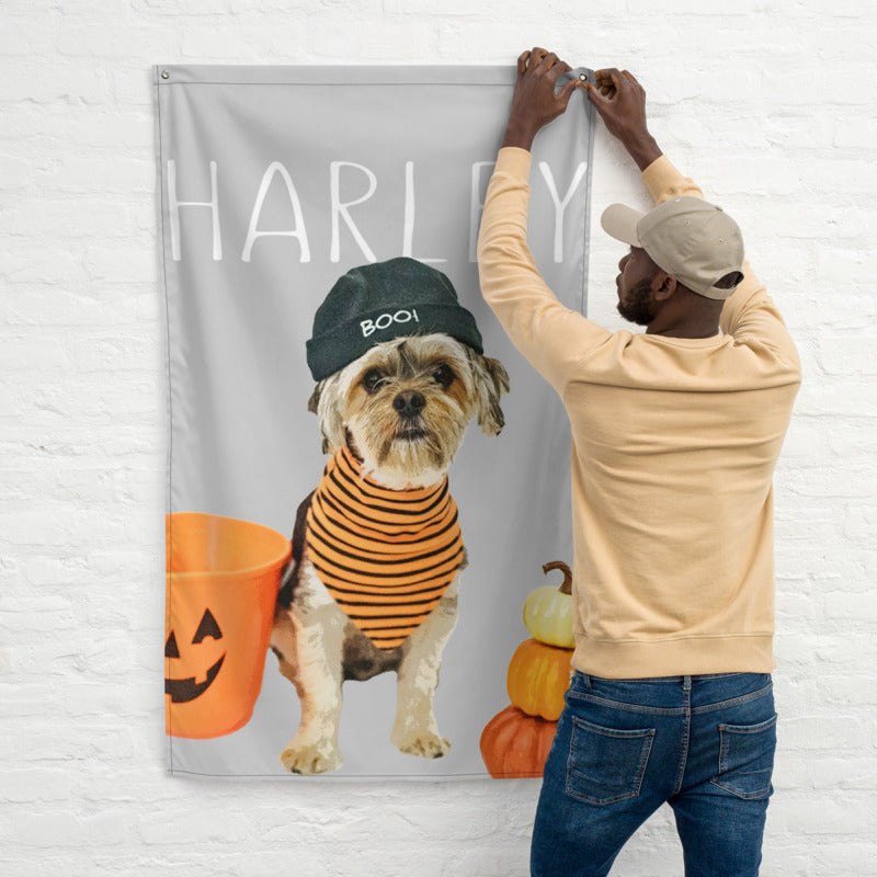 man hanging is dog pop art for Halloween