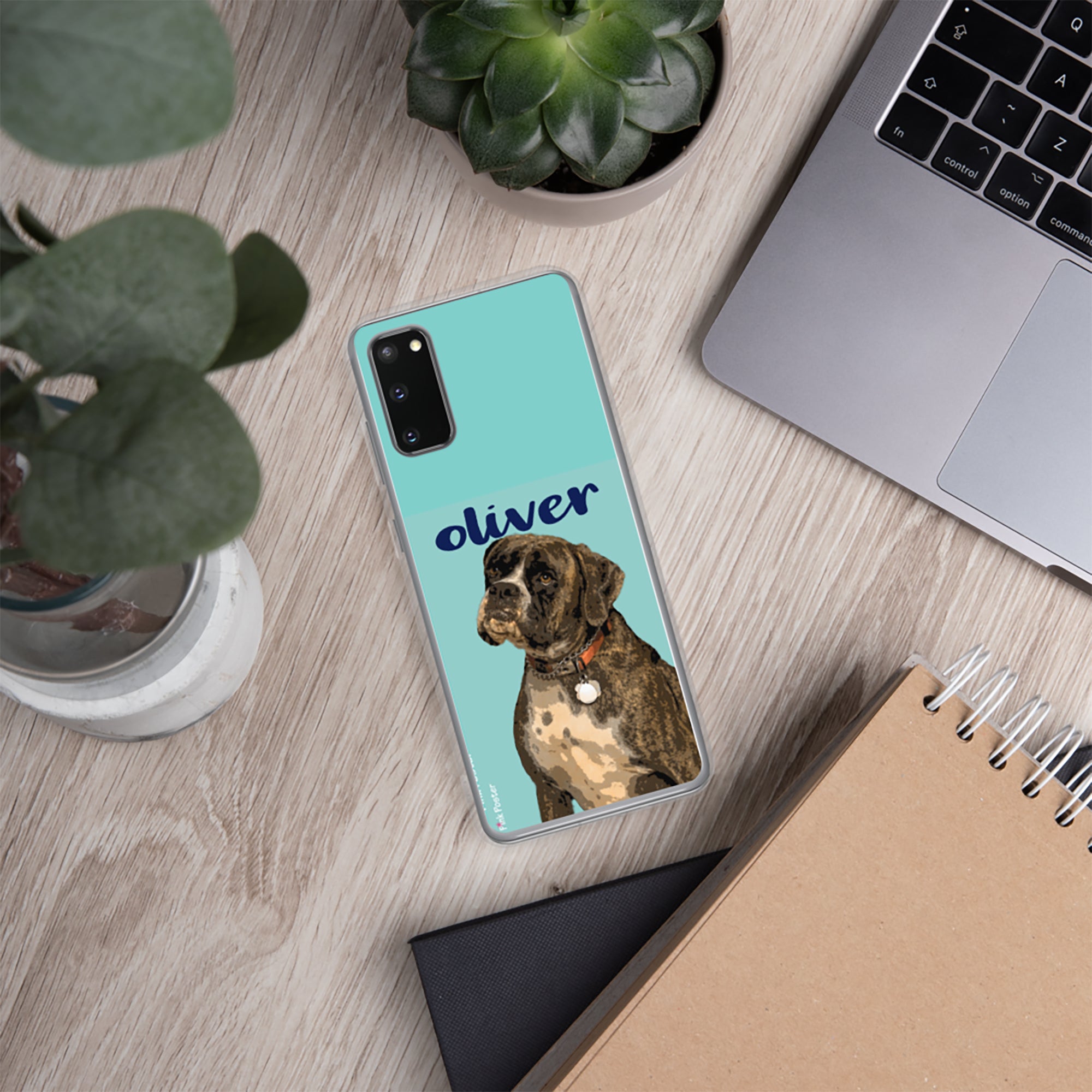 Personalized phone case with dog pop art on Samsung Galaxy S20