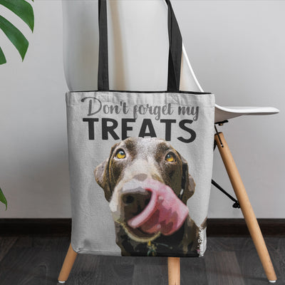 Labrador retriever dog art printed on Pink Poster tote bag