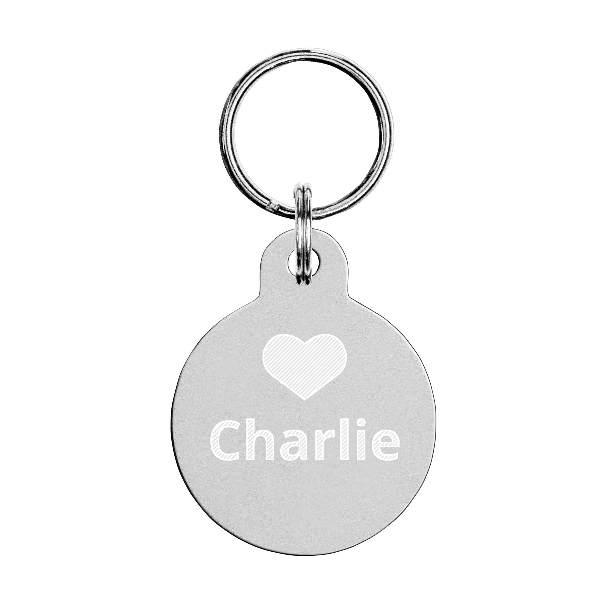 Pink Poster pet tag silver