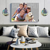 custom pop art canvas - Custom  wallart of happy family on canvas displayed in a nice living room