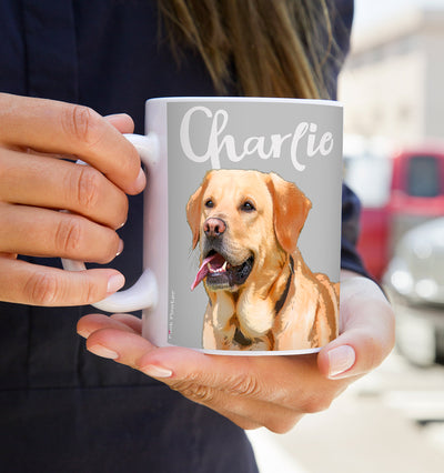 Personalized dog art of labrador dog on coffee mug