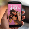 Personalized digital pop art of couple in love on iPhone