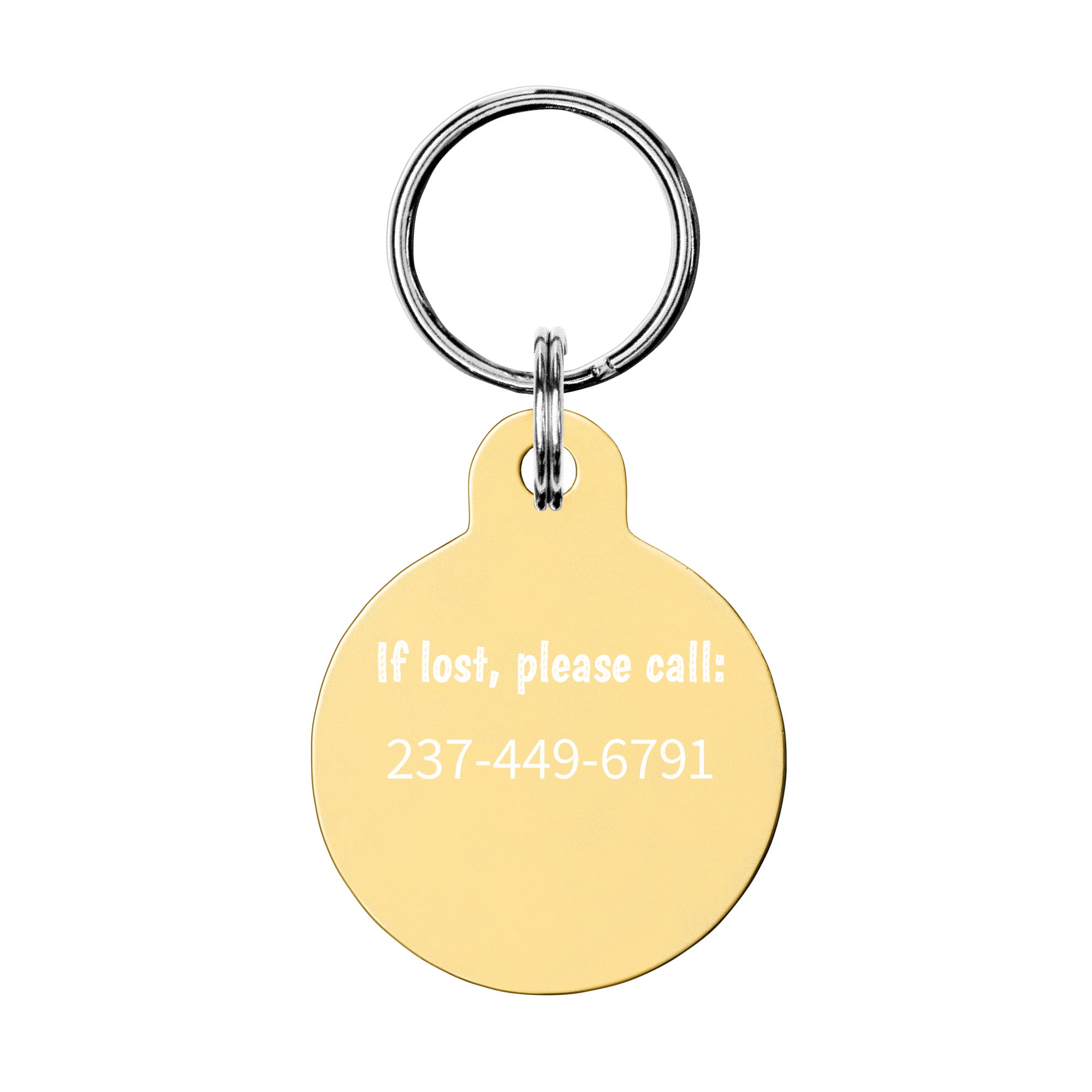 Custom pet tag with if lost please call