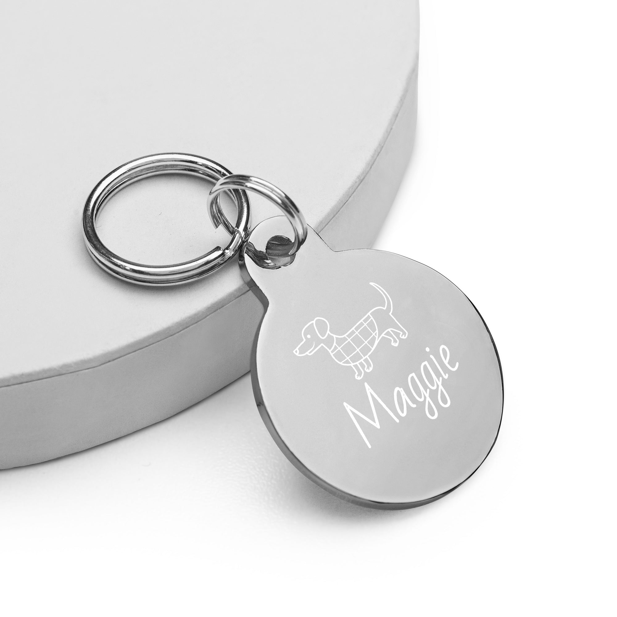 Personalized dog tag silver